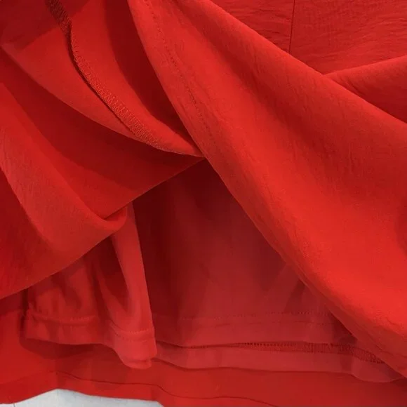 She+Sky Classic Accordion Pleated Double Ruffle SZ Large Bright Red Dress NWT - Picture 5 of 8